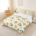 thumbnail image 3 of spefrowx Watercolor Lemon Bow Duvet Cover Queen for Girls, Yellow Fruit Checkered Ribbon Queen Bedding, Reversible, 3pcs, 1 Duvet Cover and 2 Pillowcases, 3 of 6