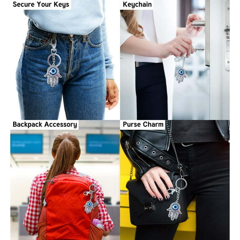 Evil Eye Key Chain for Women Purse Charm Backpack Charm Crystal Bling
