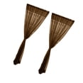 thumbnail image 1 of 2 Panel Kitchen Curtain Sheer Curtain Blind Door Window Voile Drape Coffee - 200x270cm, 1 of 9