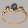 thumbnail image 3 of LBG British Made 10k Rose Gold Natural Sapphire Womens Engagement Ring - 33 size options - Size 4.5, 3 of 9