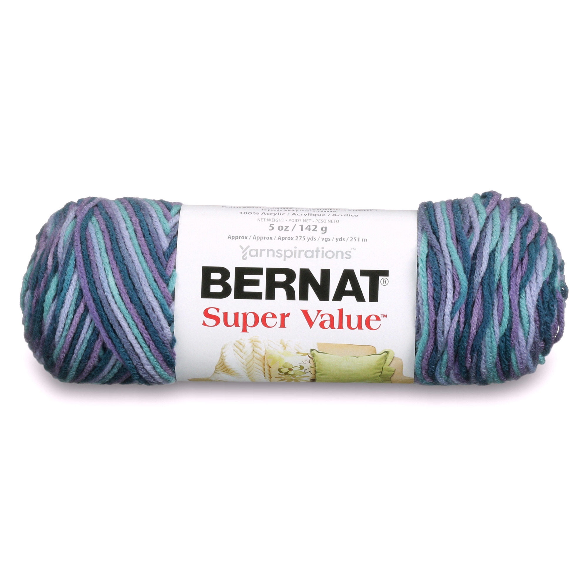 Bernat Super Value Variegates Yarn (142G/5Oz), Luxury Ombre