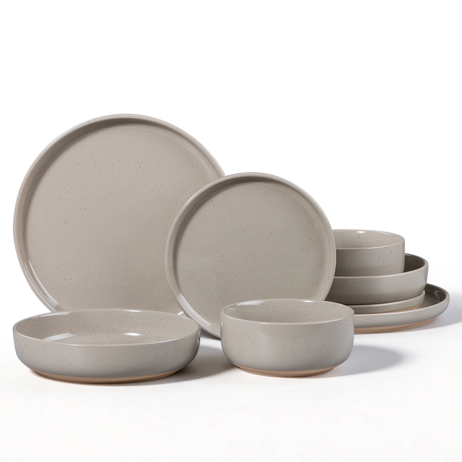 Elegant & Modern Stone + Lain Brasa Stoneware 32-Piece Dinnerware