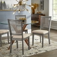 thumbnail image 4 of Weston Home Farmhouse Rattan Back Dining Side Chairs, Antique Grey (Set of 2), 4 of 9