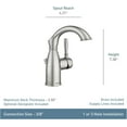 thumbnail image 2 of Moen Sarona Spot Resist Brushed Nickel One-Handle Single Hole Rustic Farmhouse Bathroom Sink Faucet with Optional Deckplate, 84144SRN, 2 of 6