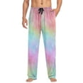 thumbnail image 4 of Men's Sleep Pants Lightweight Pjs Sleepwear Comfortable Lounge Pants Bottom Pants with Pocket Pastel Rainbow Tie-dye, 4 of 7