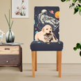 thumbnail image 4 of Yayeee 2 Pack Dining Chair Covers Stretch Parson Chairs Slipcovers Seat Protector, Black Record, 4 of 6