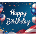 thumbnail image 4 of Patriotic Design Happy Birthday Banner American Flag Balloon Celebration Decor for Birthday Party Indoor Outdoor Events, 4 of 7