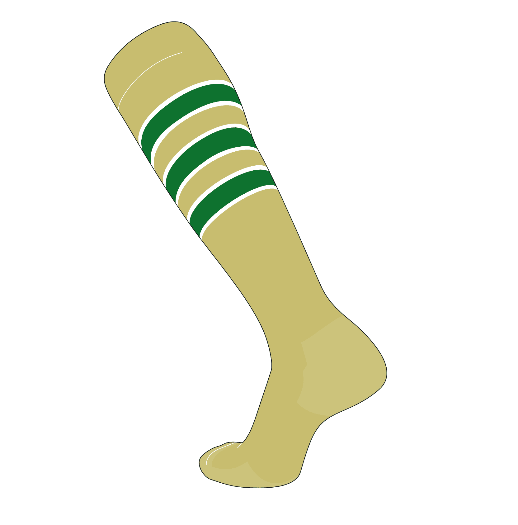 White D Red Kelly Green TCK Elite Baseball Football Knee High Striped Socks 