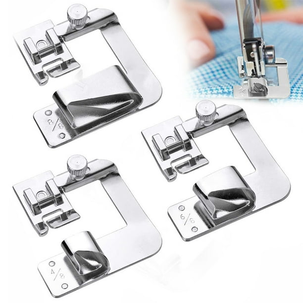 Sewing Machine Feet Set 3Pcs Rolled Hem Pressure Foot,3Pcs Narrow