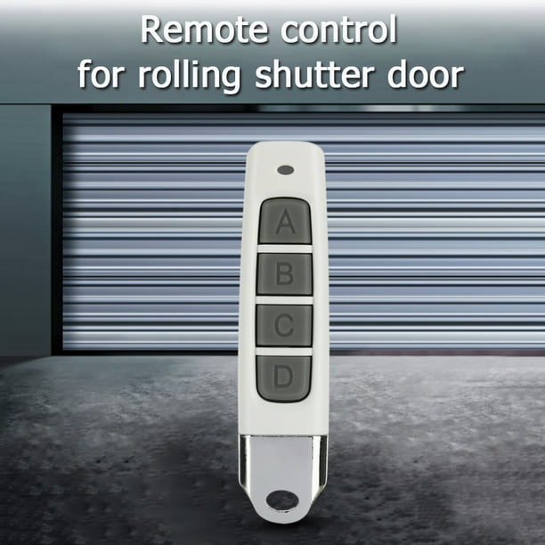 Control remoto de 4 teclas de plástico con código de clonación de 433 MHz para puerta de garaje (blanco + gris)