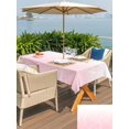 thumbnail image 4 of Outdoor Tablecloth with Umbrella Hole and Zipper, Pink Geometric Rectangle Table Cloth 52x70 Inch Waterproof Tablecloth, Modern White Stripe Abstract Distortion Art Picnic Table Cover for Patio, 4 of 7