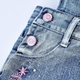 thumbnail image 3 of Peacolate 5-10T Little&Big Girls Adjustable Straps Short Overalls Jeans Outfits,Butterfly,9-10Years, 3 of 5
