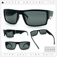 thumbnail image 2 of Mens Glass Lens Narrow Rectangle Plastic Sporty Squared Sunglasses Matte Black, 2 of 8
