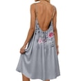 thumbnail image 4 of LWavelet Women's Strapless Sequin Bodice Chiffon Maxi Formal Dress for Evening & Wedding Wear Light Gray M, 4 of 6