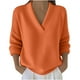 thumbnail image 5 of Cadancy Suéter Tops para Mujer Cuello en V Manga Larga Jersey Elegante Casual Suéteres de Punto Más Tamaño Suelto Color Sólido Acogedor Moda Otoño Invierno Ropa,Orange,M, 5 of 7