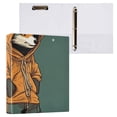 thumbnail image 3 of Fox Hoodie Green 3 Ring Binders 1.5 inch Hardcover File Folders with Interior Pockets A4 Size Organizer for School Office Hospital, 3 of 8