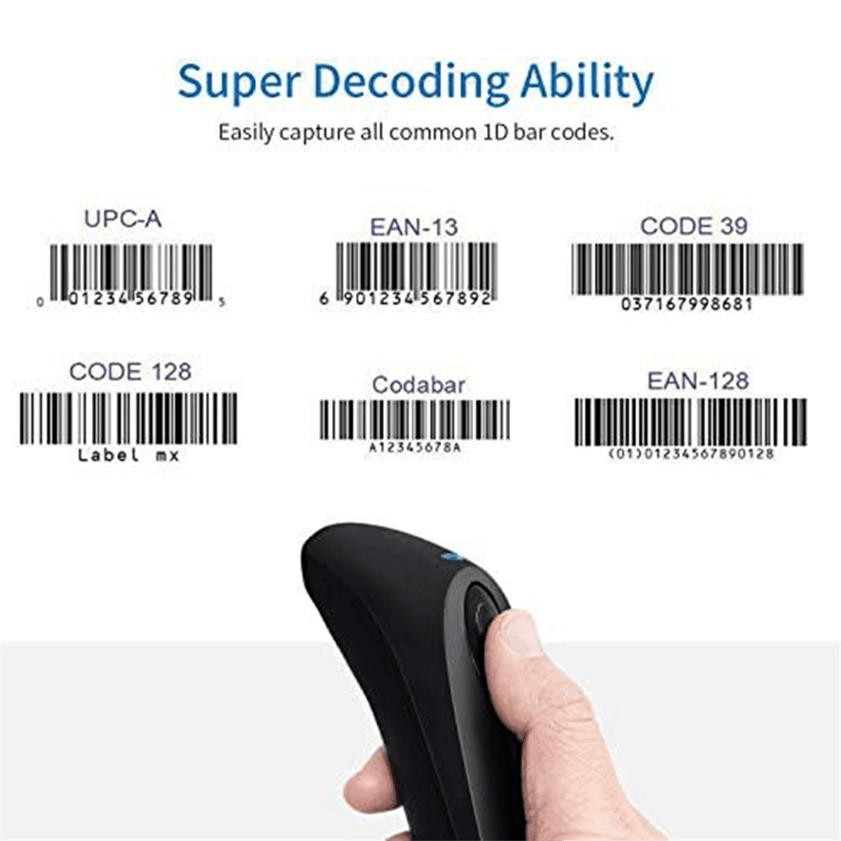 Bluetooth Wireless Barcode Scanner Handheld USB Barcode Reader Scanner with Charging Base with Vibration Alert