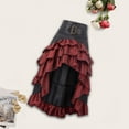 thumbnail image 4 of Skymirror Women Skirt High Waist Irregular Ruffle Patchwork Color Matching Retro Scattered Medieval Royal Style Lady Maxi Skirt Performance Costume, 4 of 8