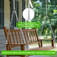 thumbnail image 3 of VEIKOUS Outdoor Wooden Porch Swing with Metal Hanging Chains for Patio, Natural, 3 of 9