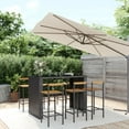 thumbnail image 3 of vidaXL Patio Bar Set Wicker Outdoor Bar Set Poly Rattan and Solid Wood Acacia, 3 of 34