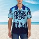 thumbnail image 2 of Fotbe Halloween Trick Or Treat Camisa Hawaiana para Hombre Unisex – Camisa Casual de Verano con Botones de Manga Corta de Algodón y Lino,XX-Large, 2 of 7