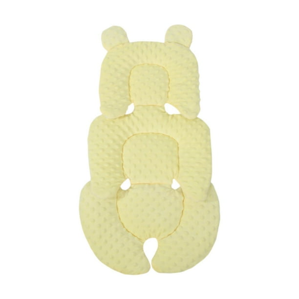 Cojín para asiento de bebé, suave acolchado, para cochecito de bebé, almohada de apoyo para cabeza y cuello para recién nacidos. amarillo