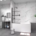 thumbnail image 2 of Dvasovio Black 31.50" x 55.12", 1/4" Thick Clear Pivot Shower Door, 2 of 12