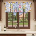 thumbnail image 6 of 2 Pack Valances for Window, Easter Short Curtains for Kitchen Bedroom Living Room, Watercolor Gnomes Eggs Flowers Butterflies Purple Plaid Small Window Treatment Valance Drapes 54 x 18 Inch, 6 of 8