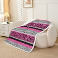 thumbnail image 2 of Zebra Stripes Sherpa Blanket Leopard Print Throw Blanket Kids Girls Pink Black White Zebra Leopard Fur Plush Blanket Ultra Soft Decor Wild Animal Skin Fuzzy Blanket for Sofa Bed Couch,Baby 30x40 Inch, 2 of 7