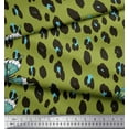 thumbnail image 2 of Soimoi Green Poly Georgette Fabric Artistic Insect & Leopard Animal Skin Fabric Prints by Yard 42 Inch Wide, 2 of 3