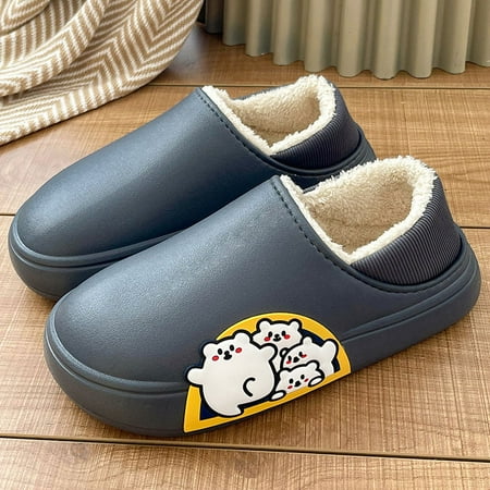 

Fluffy Stuffed Slippers Non-slip Indoor House Shoes Comfy Plush Slip For Home Bedroom