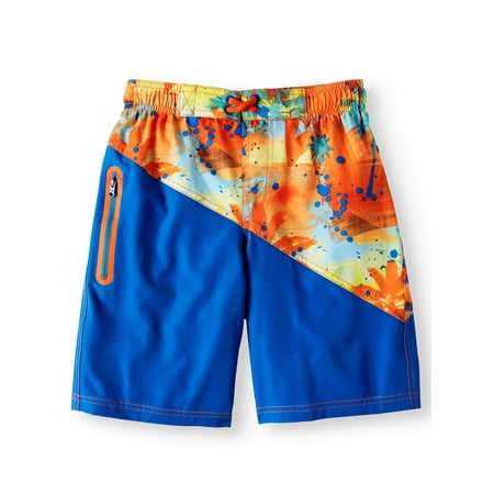 Wonder Nation Graphic Swim Trunk (Little Boys & Big (Best Brand Of Swim Trunks)