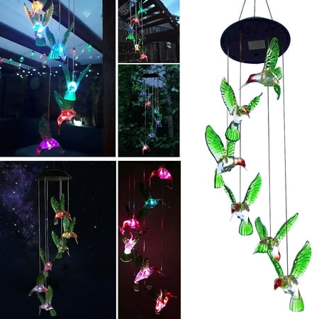 EEEKit Solar Powered Wind Chimes Outdoor, Color Changing LED Mobile Lamp Romantic Windchime Bell Light Waterproof Hanging Solar String Lights for Outdoor Indoor Gardening Home Yard Patio