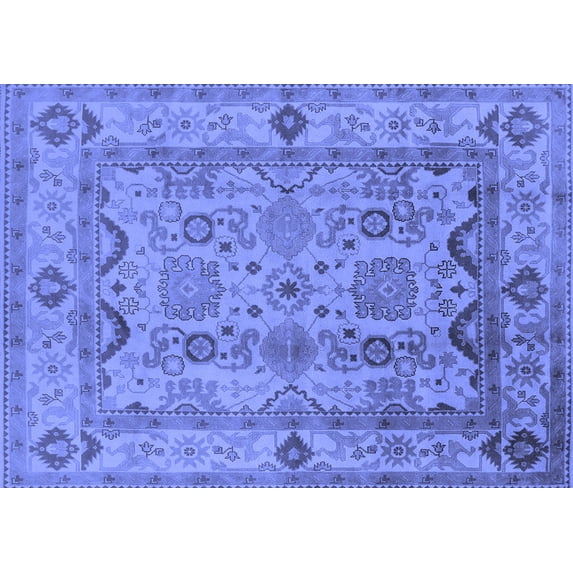 Ahgly Company Indoor Rectangle Oriental Blue Traditional Area Rugs, 6' x 9'