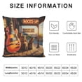 thumbnail image 5 of Leisuo Vintage Guitar Throw Pillow Covers Music Quotes Words Pillow Cases Cushion Cover Musical Instruments Home Decor Cushion Cover for Sofa Couch White, 5 of 5