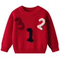 thumbnail image 1 of Cowsor Baby Girl Boy Toddler Knit Sweater Cute Round Neck Long Sleeve Blouse Pullover Oversized Sweatshirt Warm Kids Tops, 1 of 6