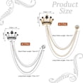thumbnail image 2 of HUGFEGWE Crown Hanging Chain Brooch Pins, Rhinestone Suit Pins Fashion Crystal Lapel Pins UA824-3103, 2 of 7
