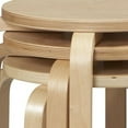 thumbnail image 5 of Linon Tenley Bentwood 18" Wood Round Stool in Natural Brown (Set of 4), 5 of 9