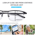 thumbnail image 2 of TRARIND Progressive Multifocus Reading Glasses Blue Light Blocking Sunglasses, Fashion Rectangular Readers for Women Men Lightweight & Comfortable Anti Glare +1.00~4.00, 2 of 8