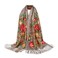 thumbnail image 1 of Foulard à Franges pour Femmes, Châle Foulard de Voyage Imprimé Folk-Custom, 1 of 2