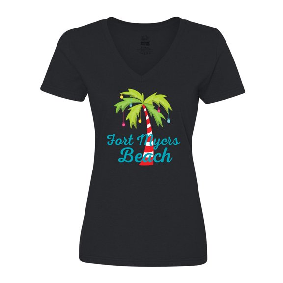 Inktastic Fort Myers Beach Florida Christmas Vacation Women's V-Neck T-Shirt