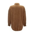 thumbnail image 4 of CILENON Women's Casual Jackets Women's Corduroy Lapel Single Breasted Shirt Long Sleeve Loose Casual Coat (Brown,XL), 4 of 9