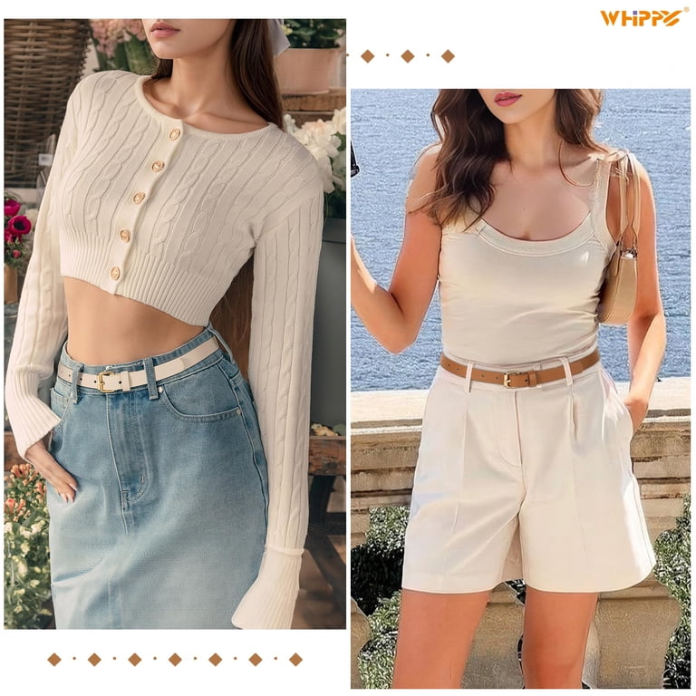 WHIPPY Skinny Women Leather Belts for Dresses Skinny Waist  display picture 2