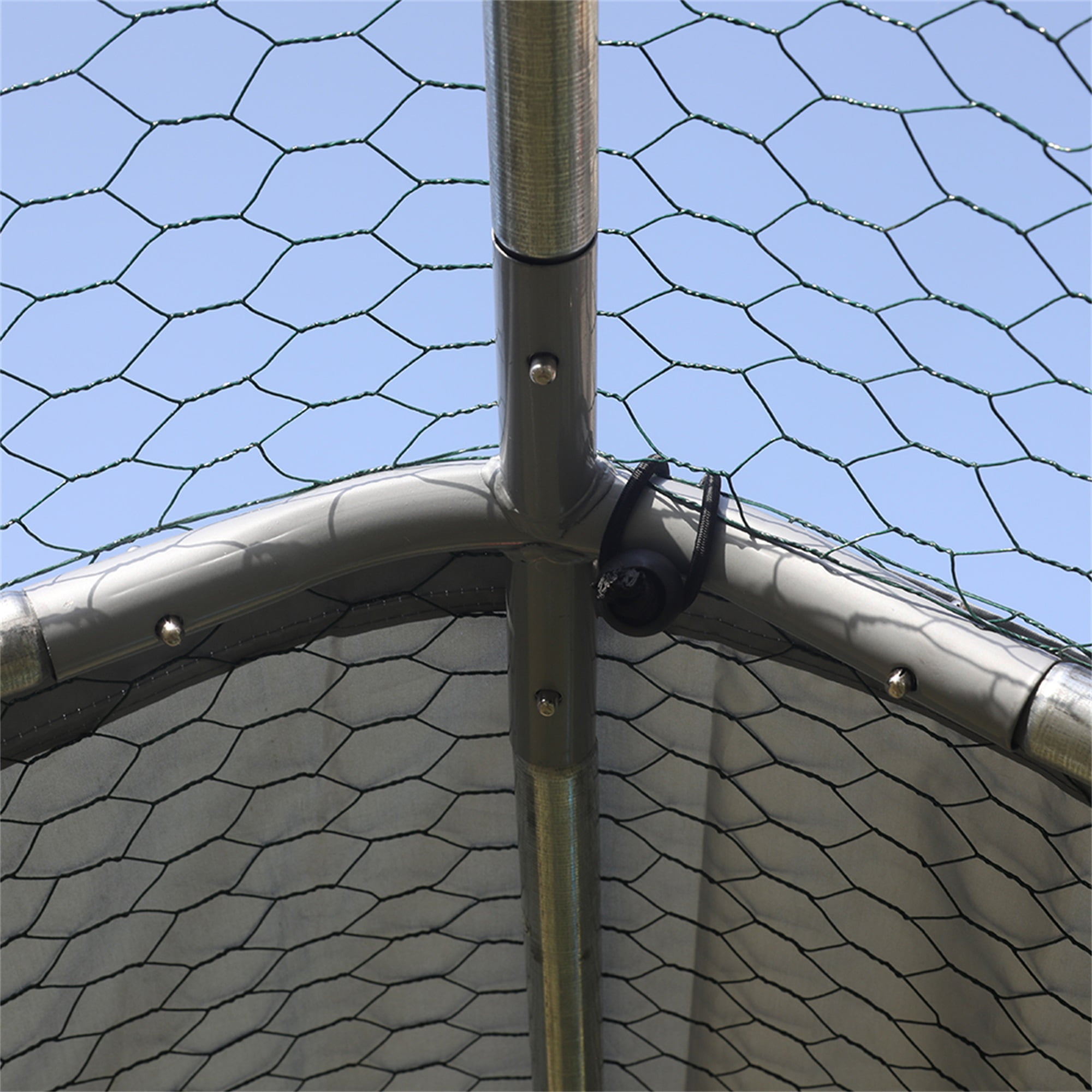 Pefilos 19.7'L Outdoor Large Chicken Coop, Walk-in Metal Poultry Cage Hen Run House Rabbits Habitat Pen with Waterproof and Anti-Ultraviolet Cover, Silver Pefilos 19.7'L Outdoor Large Chicken Coop, Walk-in Metal Poultry Cage Hen Run House Rabbits Habitat Pen with Waterproof and Anti-Ultraviolet Cover, Silver