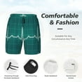 thumbnail image 3 of Naloa ECG Wave Print Men Swim Trunks with Compression Liner ,Board Shorts,Men's Swim Shorts with Drawstring and Elastic Waistband-Medium, 3 of 6