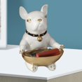 thumbnail image 2 of Estatuilla de perro creativa, bandeja de tocador, almacenamiento de artículos diversos, llavero de caramelo, exhibición de cubo, decoración para sala blanco Baoblaze Bandeja organizadora de estatuas, 2 of 8