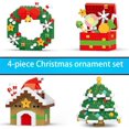 thumbnail image 2 of 2026 Christmas Building Block Decoration Set Mini Holiday Building Block Model Figurine DIY Decoration Ornaments Christmas Best Gift (4-Piece Bell Gift Box Cottage Tree), 2 of 8