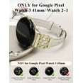 thumbnail image 4 of TOYOUTHS Slim Leather Band Compatible with Google Pixel Watch 3 41mm/Pixel Watch 2/Pixel Watch Band, Women’s Thin Dressy Strap with Celtic Knot Buckle, Premium Genuine Leather Wristband, 4 of 7