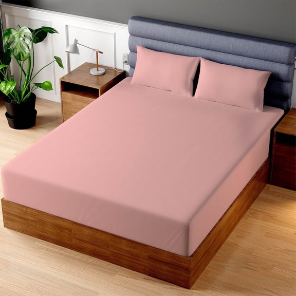 Superity Linen Fitted Sheet - 100% Cotton Queen Size Mattress Cover - Soft, Smooth, and Comfortable - 200 Thread Count - Bed Sheet Stretches to 16 inches for Snug Fit.