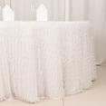 thumbnail image 4 of Balsa Circle 120 in White Shaggy Fringe Polyester Round Tablecloth Wedding Party Events Home Decorations Supplies, 4 of 8